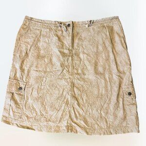 Y2K Woolrich tan floral utility cargo midi skirt size 14